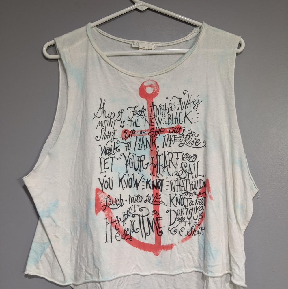 Forever 21 anchor graphic tank top